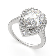 Isadora Pear Cut Halo Pave Engagement Ring Setting - Nivetta